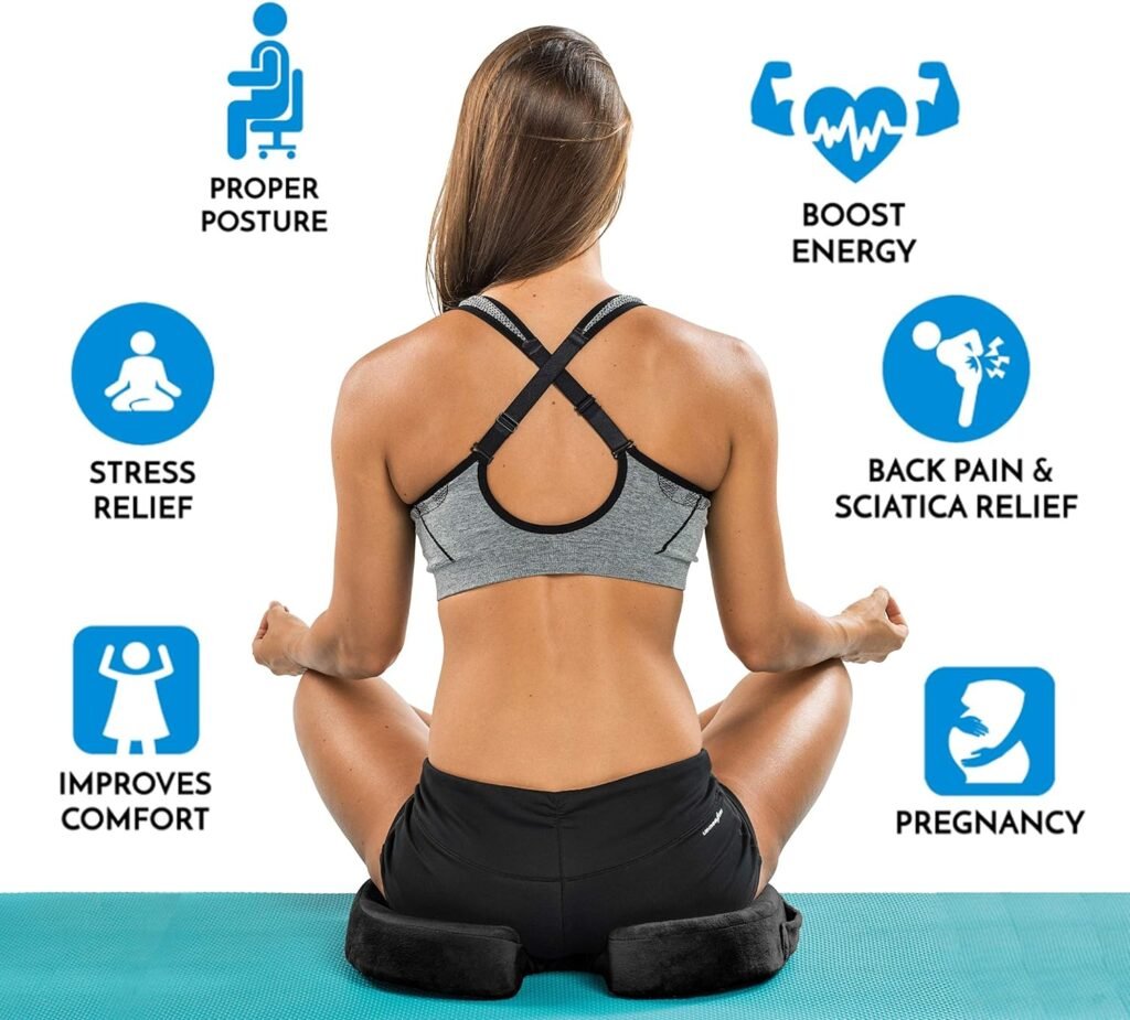 ComfiLife Gel Memory Foam Cushion, best gel memory foam cushion, ergonomic seat cushion, tailbone support, pain relief, sciatica cushion, office chair cushion, travel seat cushion.